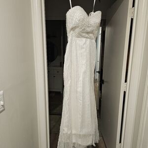 Elegant White Beaded Gown